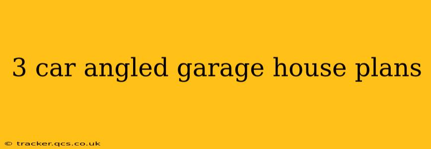 3 car angled garage house plans