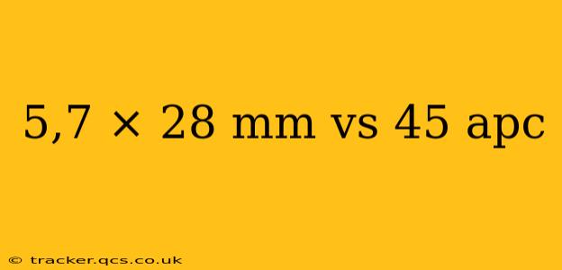 5,7 × 28 mm vs 45 apc