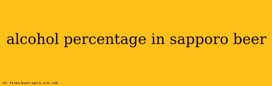 alcohol percentage in sapporo beer