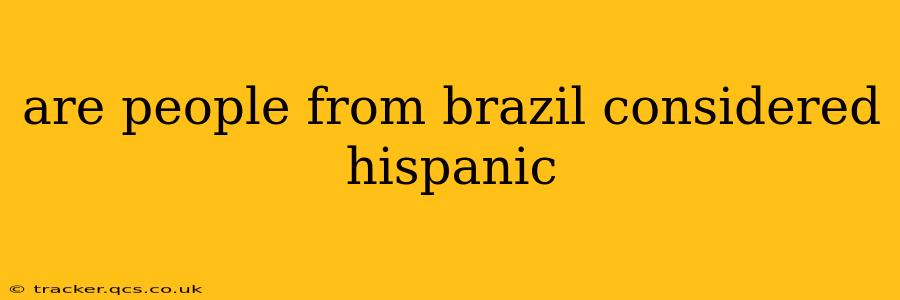 are people from brazil considered hispanic