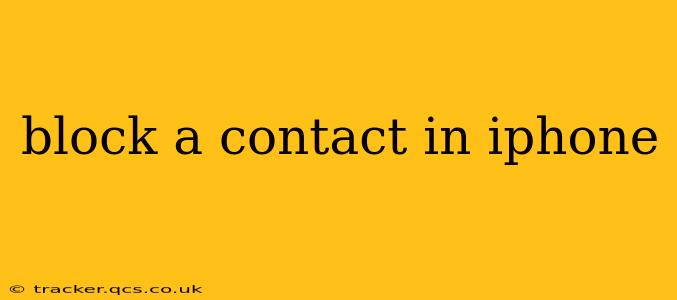block a contact in iphone