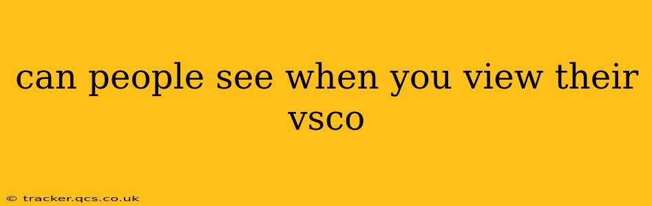 can people see when you view their vsco