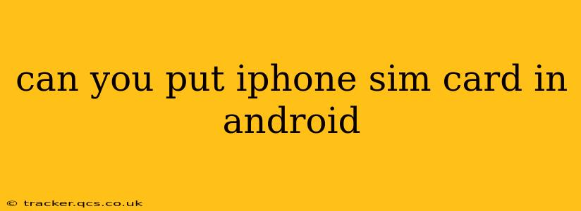 can you put iphone sim card in android
