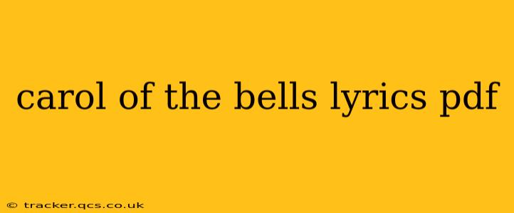 carol of the bells lyrics pdf