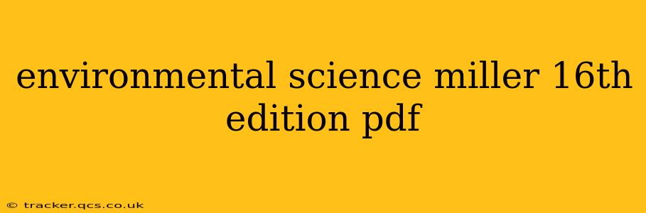 environmental science miller 16th edition pdf