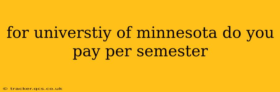 for universtiy of minnesota do you pay per semester