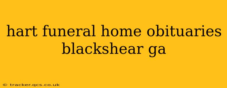 hart funeral home obituaries blackshear ga