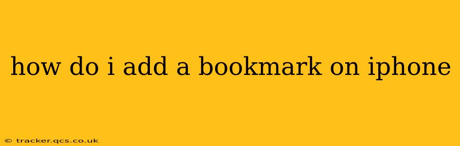 how do i add a bookmark on iphone