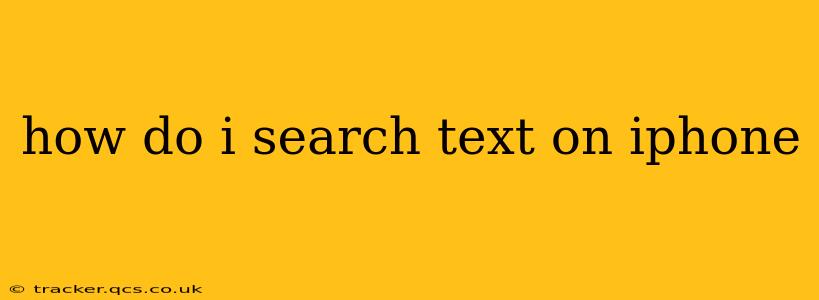 how do i search text on iphone