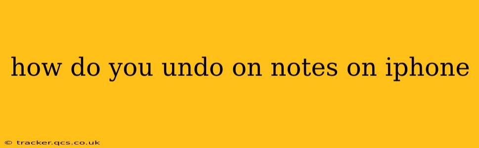 how do you undo on notes on iphone