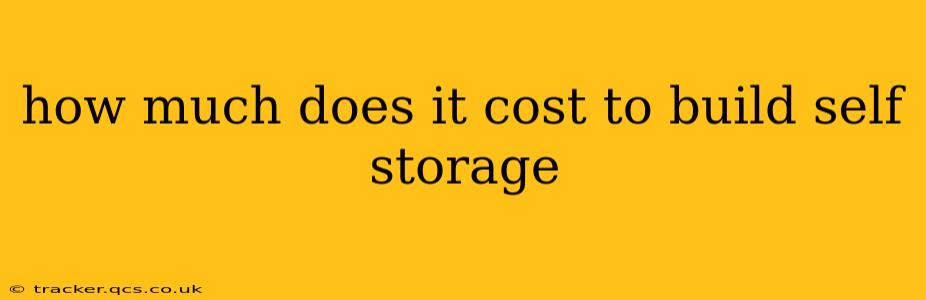 how much does it cost to build self storage