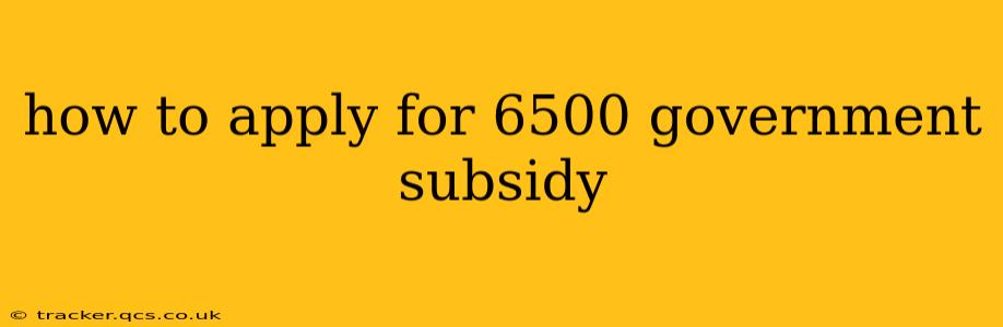 how to apply for 6500 government subsidy