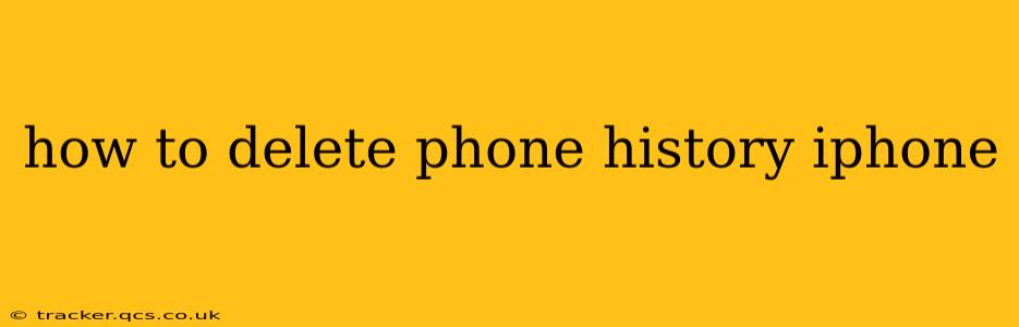 how to delete phone history iphone