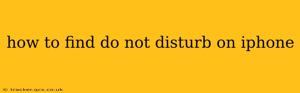 how to find do not disturb on iphone