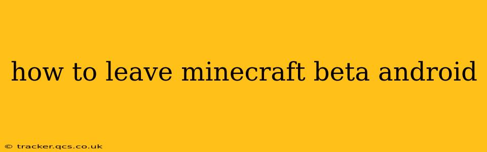 how to leave minecraft beta android