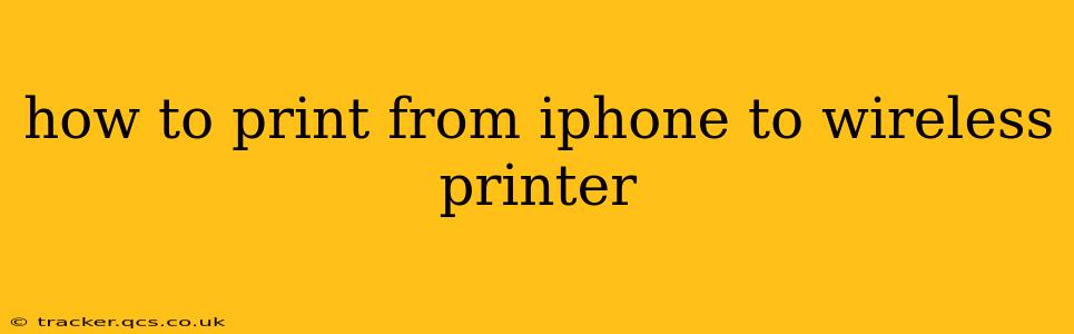 how to print from iphone to wireless printer