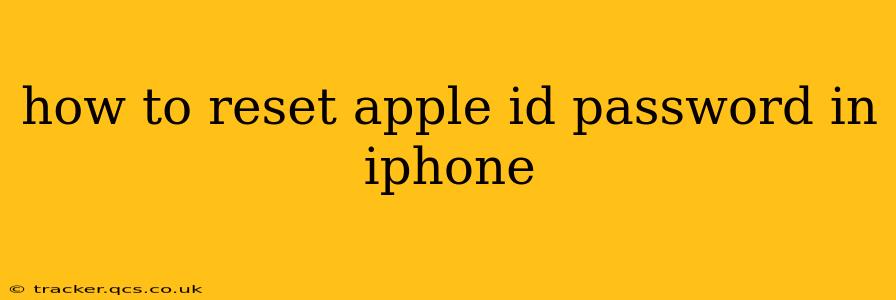 how to reset apple id password in iphone