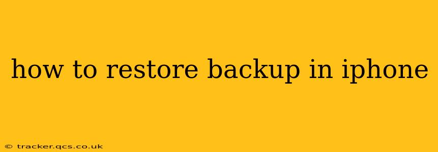 how to restore backup in iphone