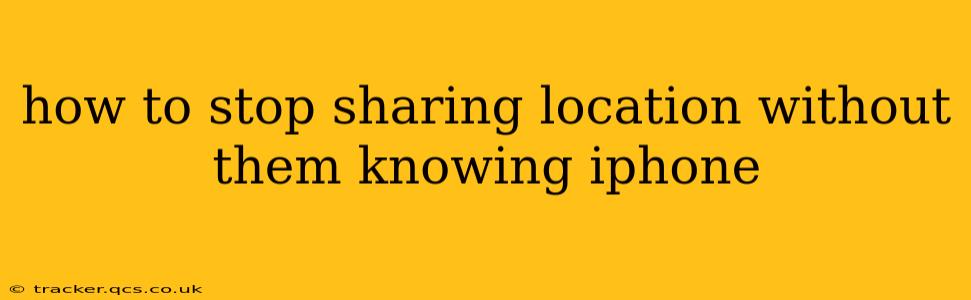 how to stop sharing location without them knowing iphone