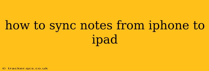 how to sync notes from iphone to ipad