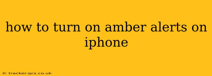 how to turn on amber alerts on iphone
