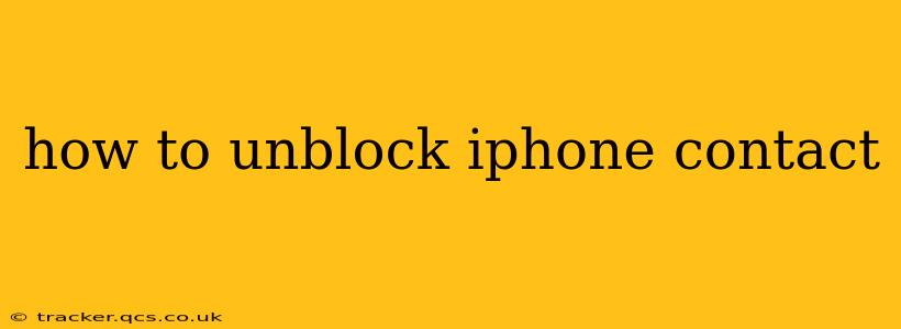 how to unblock iphone contact