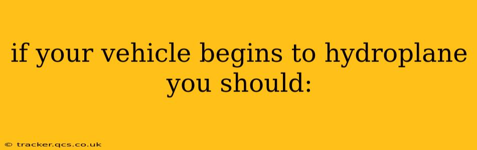 if your vehicle begins to hydroplane you should:
