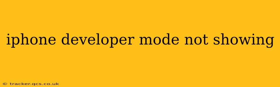 iphone developer mode not showing