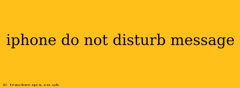 iphone do not disturb message