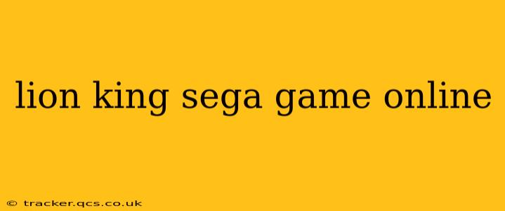 lion king sega game online