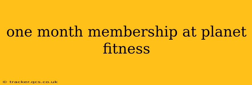 one month membership at planet fitness