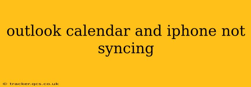 outlook calendar and iphone not syncing