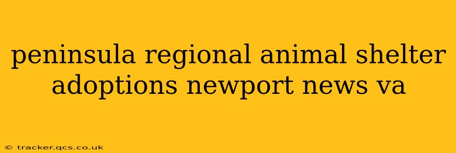 peninsula regional animal shelter adoptions newport news va