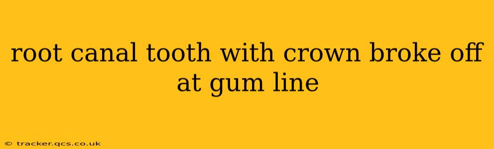 root canal tooth with crown broke off at gum line