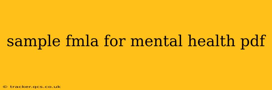 sample fmla for mental health pdf