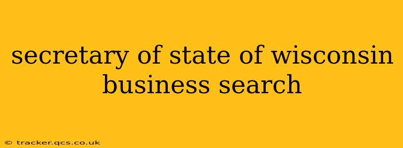 secretary of state of wisconsin business search