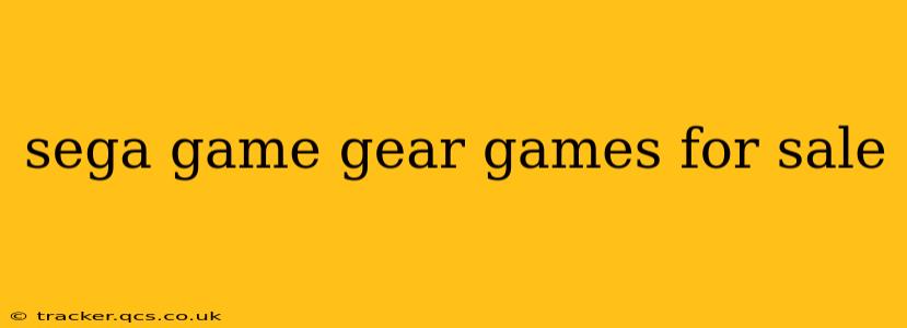 sega game gear games for sale
