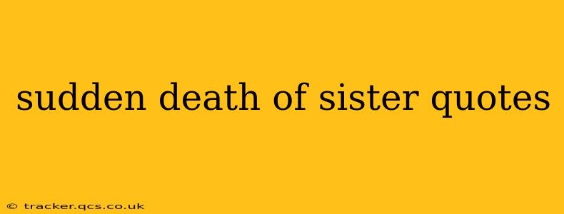sudden death of sister quotes
