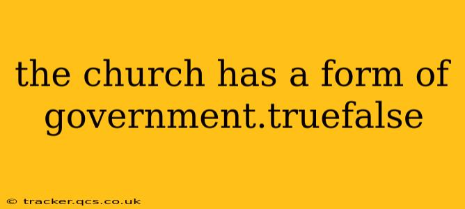 the church has a form of government.truefalse