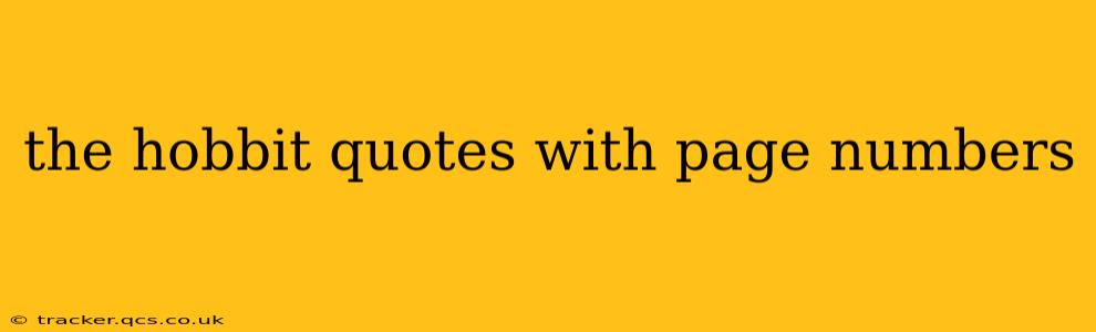 the hobbit quotes with page numbers