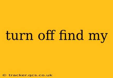 turn off find my