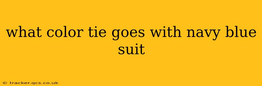 what color tie goes with navy blue suit