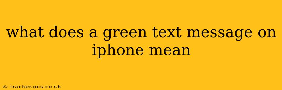 what does a green text message on iphone mean