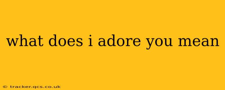 what does i adore you mean