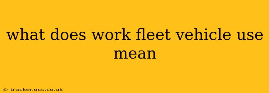 what does work fleet vehicle use mean