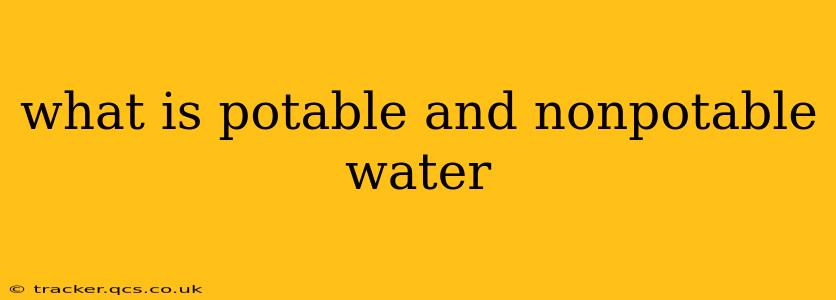 what is potable and nonpotable water