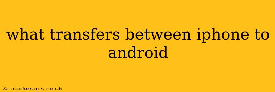 what transfers between iphone to android