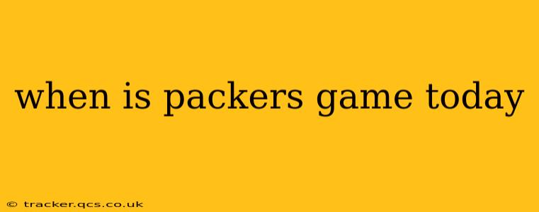 when is packers game today