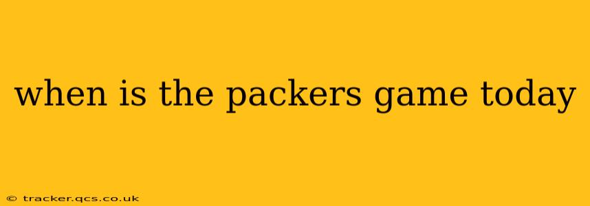 when is the packers game today