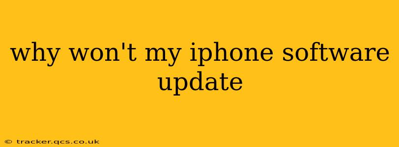 why won't my iphone software update